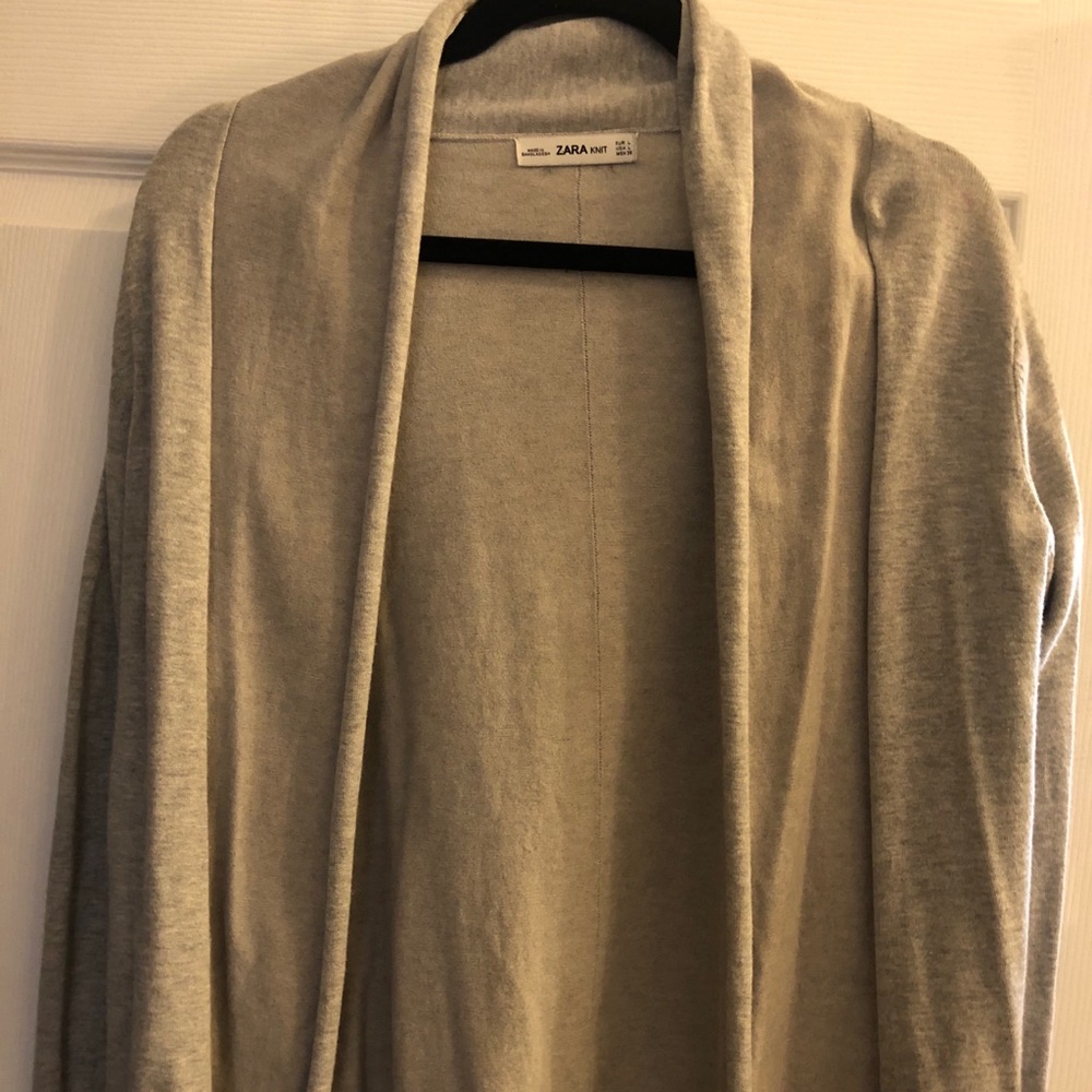 ZARA knit gray open sweater!